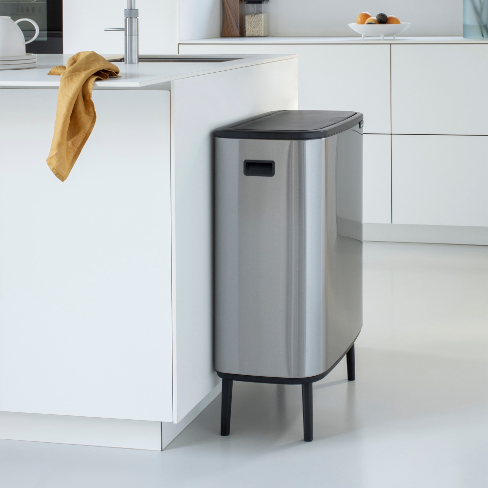 Bo Touch bin, 60 litre, Matt Steel Fingerprint Proof-0