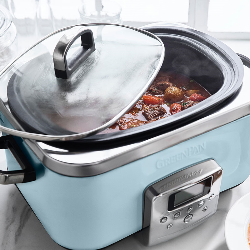 Non-Stick Slow Cooker, 6L, Blue Haze-3