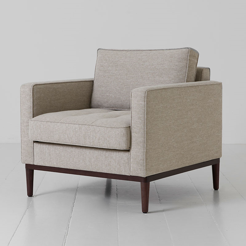 Model 02 Linen Armchair, Pumice-1