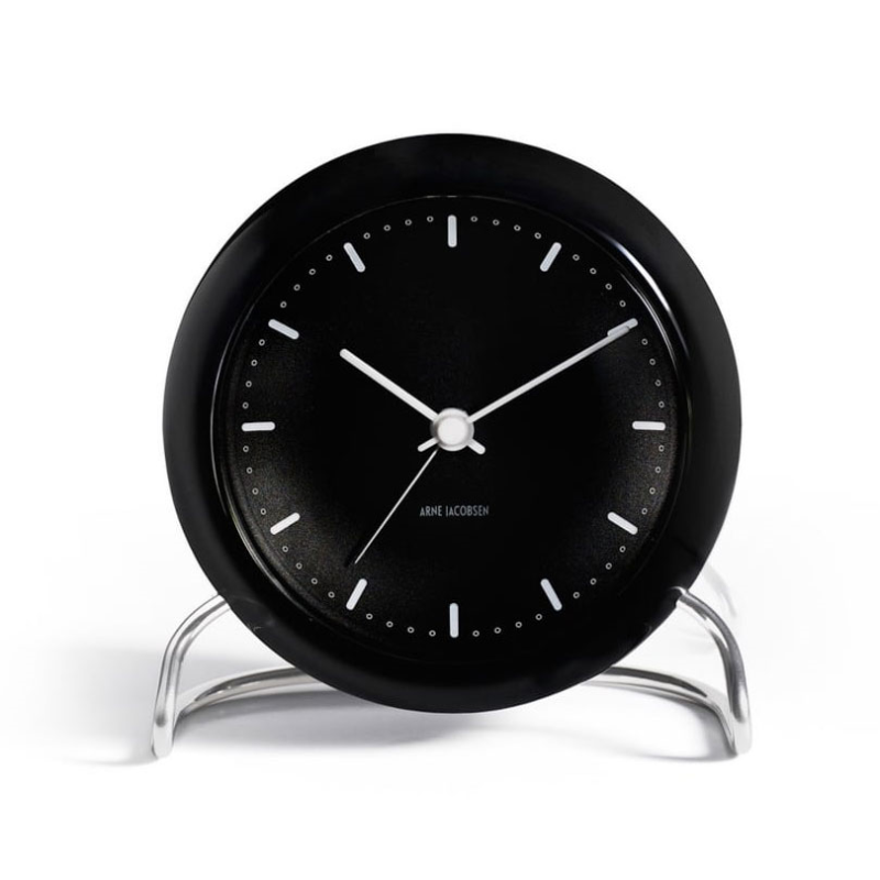 City Hall Table Clock, D11cm, Black-1