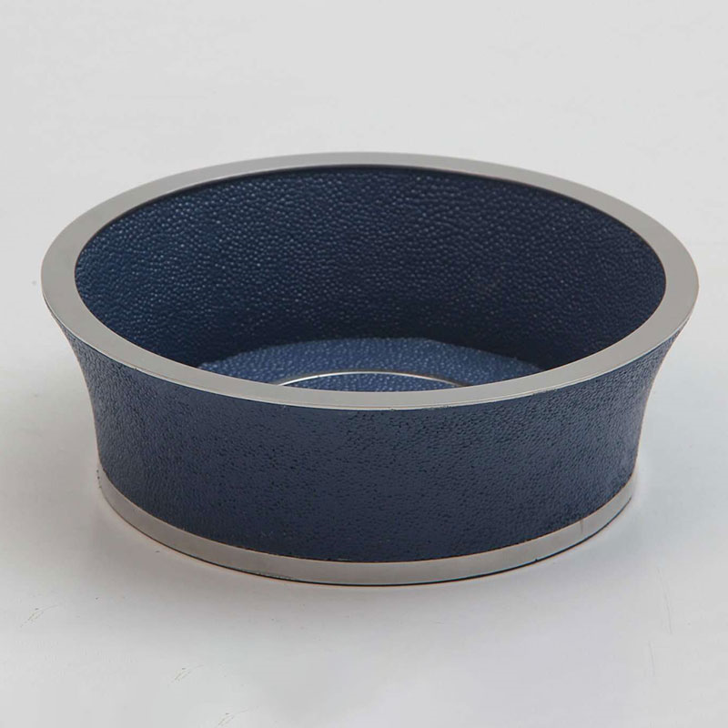 Wine Bottle Coaster, D16cm, Nile Blue Shagreen-2