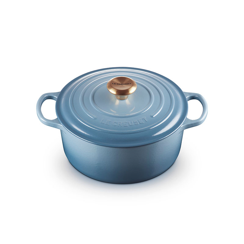 Signature Cast Iron Round Casserole, 28cm, Chambray-1