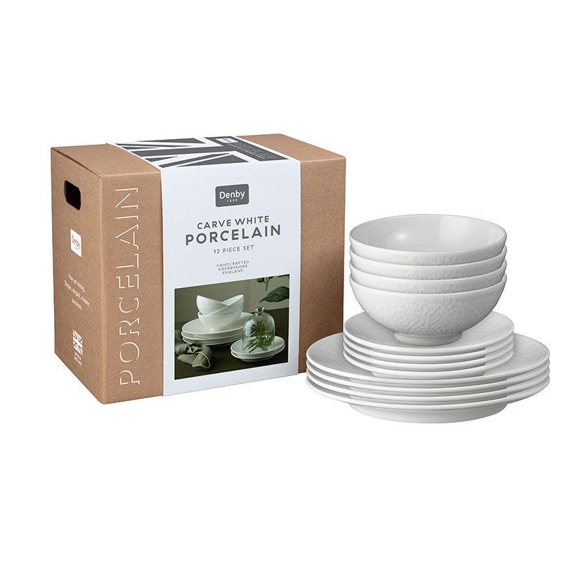 Carve White 12 Piece Tableware Set-1