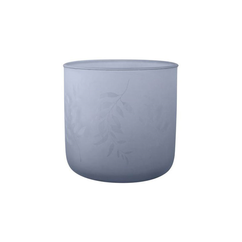 Kew Temperate House Frosted Glass Planter, D14cm, Blue-1