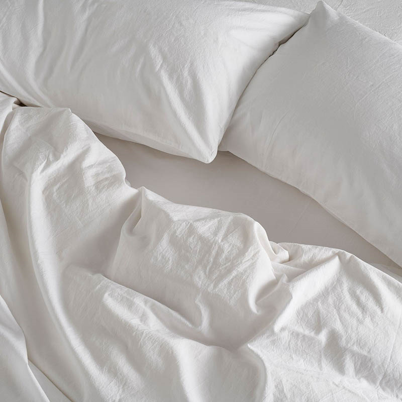 Relaxed Cotton Pair of Standard Pillowcases, Snow-1