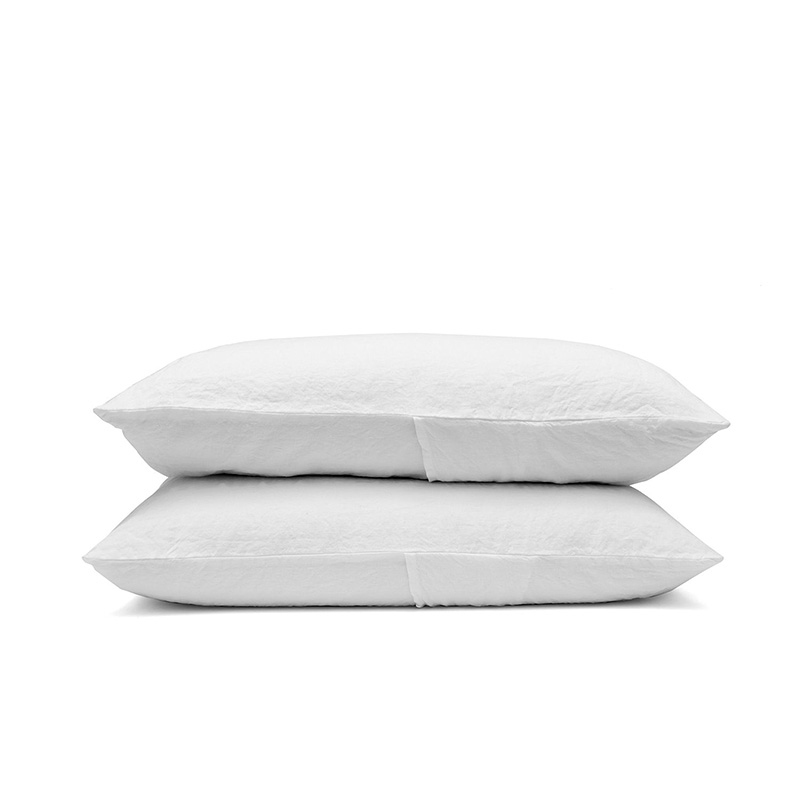 Linen Pair of Standard Pillowcases, Snow-2