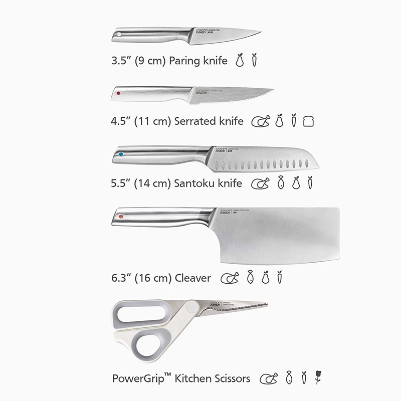 Elevate Fusion 5 Piece Knife and Scissor Block, Beechwood-4