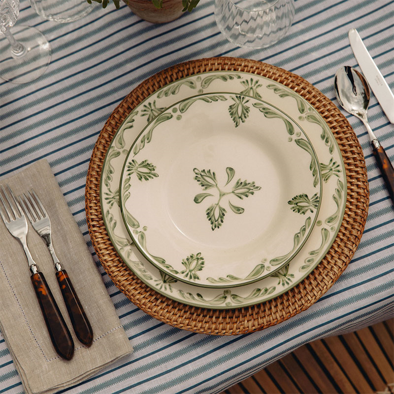 Eleanor Set of 6 Dinner Plates, 26.5cm, Forest Green-2