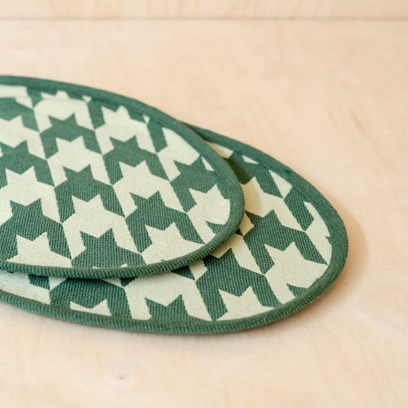 Houndstooth Set of 2 Placemats, 27 x 38cm, Green-3