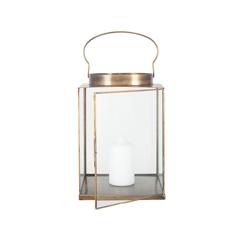 Metal Lantern, H26cm, Antique Brass-3