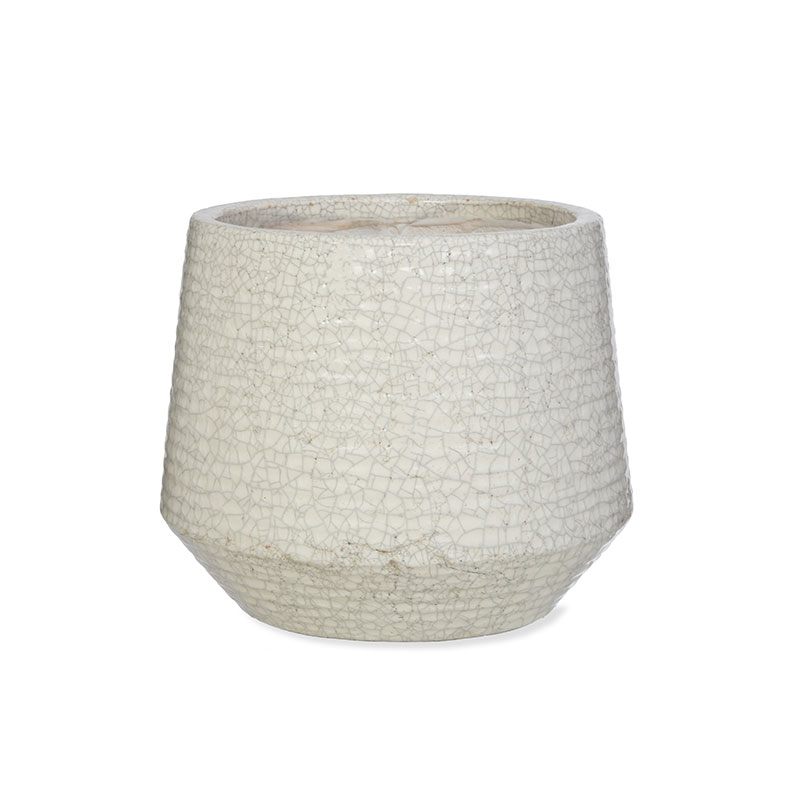 Ravello Ridged Pot, D25cm, White-1