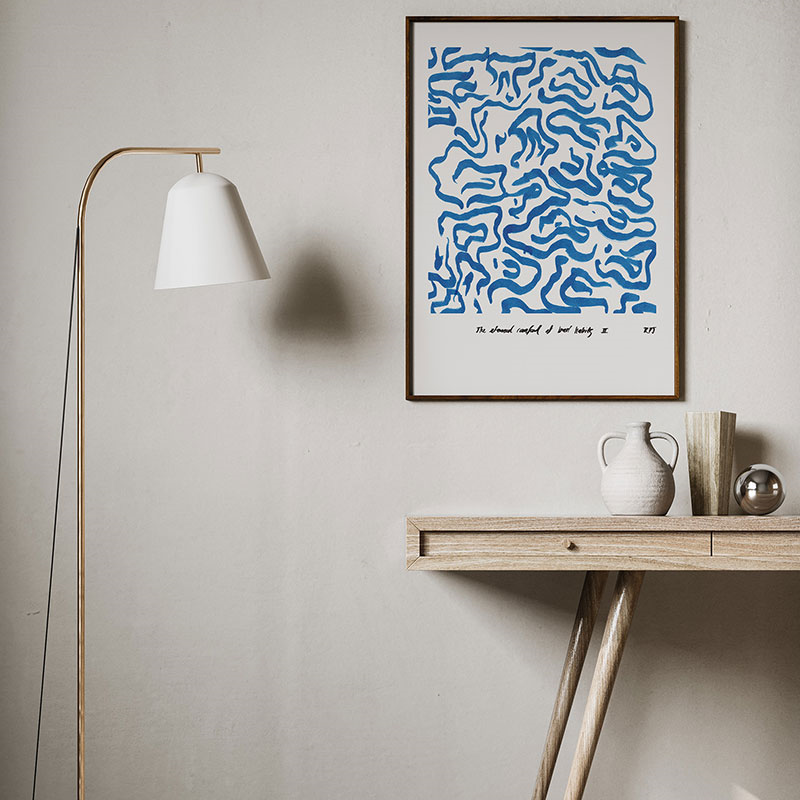 Comfort Framed Print, 70 x 100cm, Blue-2