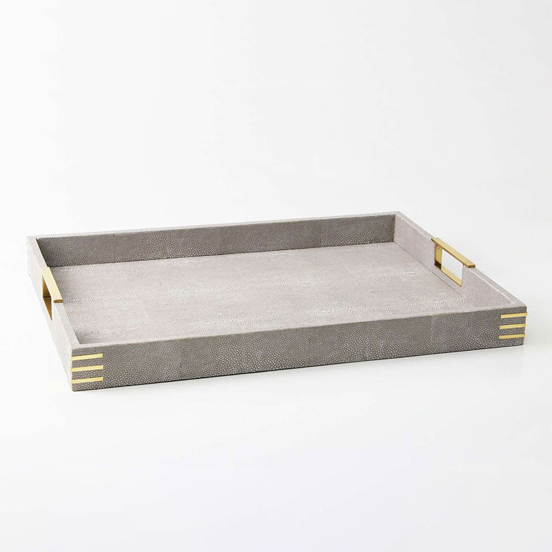 Christie Rectangular Serving Tray, 55 x 40 cm, Barley Shagreen-3