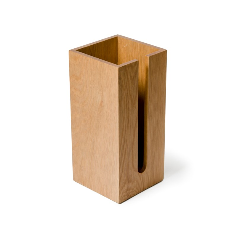 Mezza Loo roll holder box, H33.5 x W15.5 x D15.5cm, Oak-0