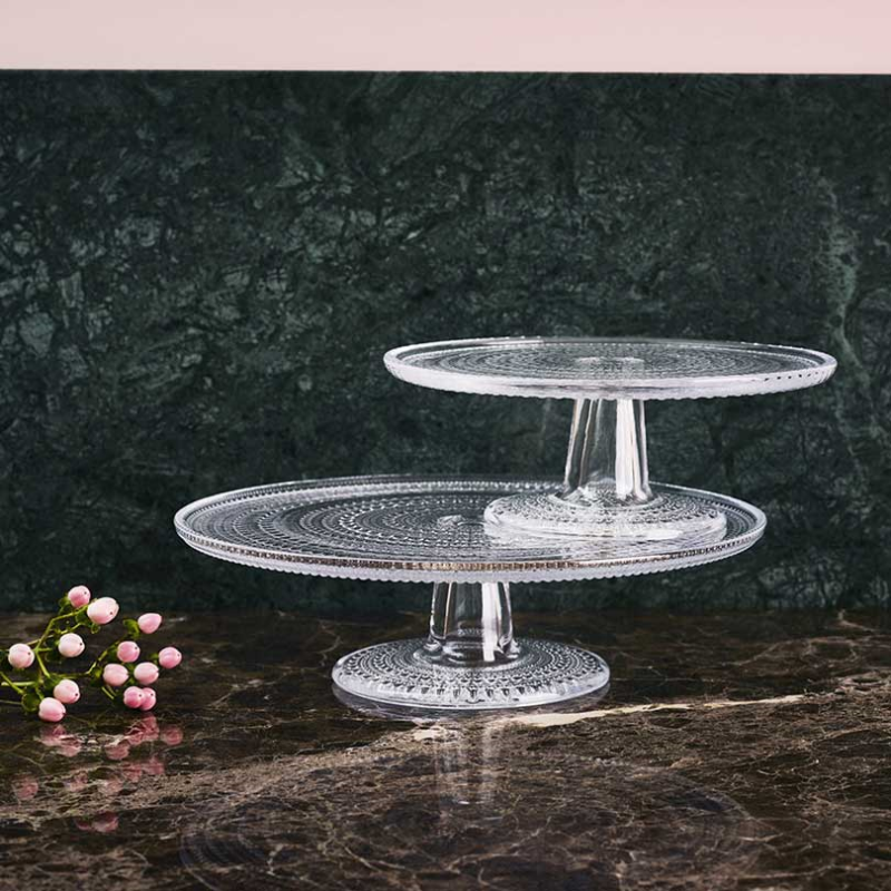 Kastehelmi Cake stand, 31.5cm, Clear-0