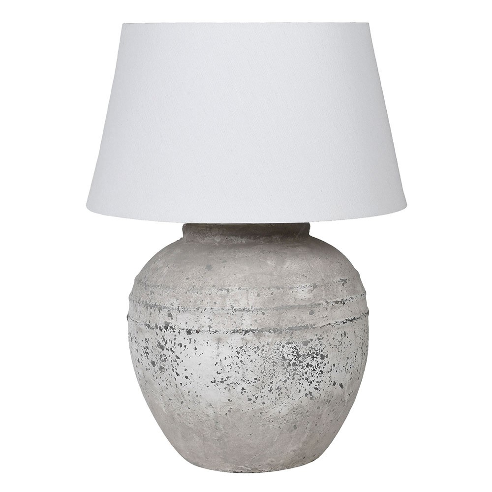 Distressed Table Lamp, H61cm, Grey-0