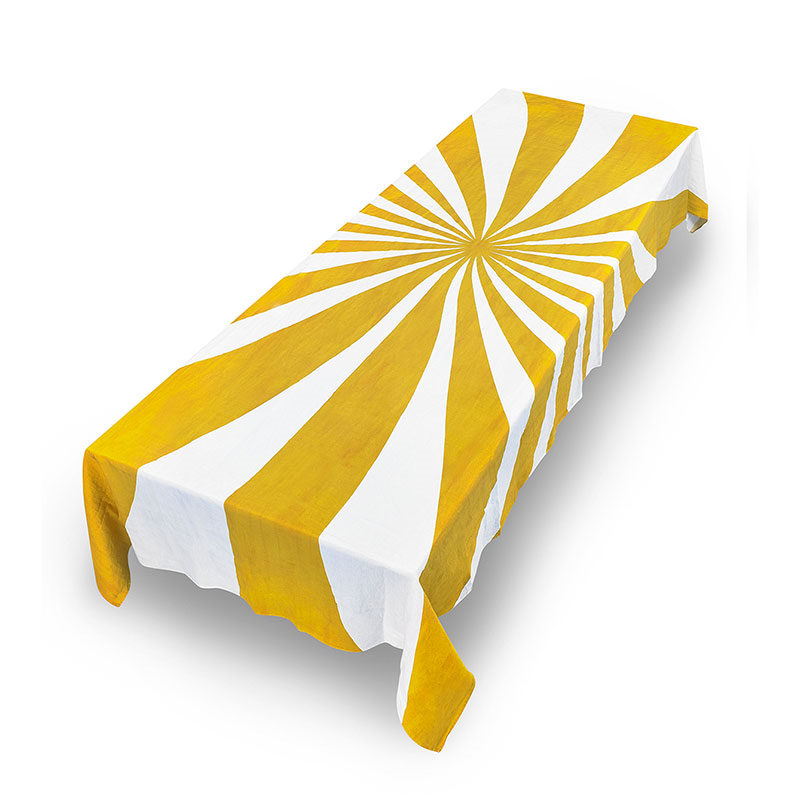 Le Cirque Linen Tablecloth, 250cm x 165cm, Yellow-2