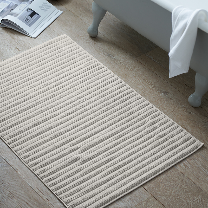 Rib Hydrocotton Large Bath Mat, 70 x 110cm, Oatmeal-0