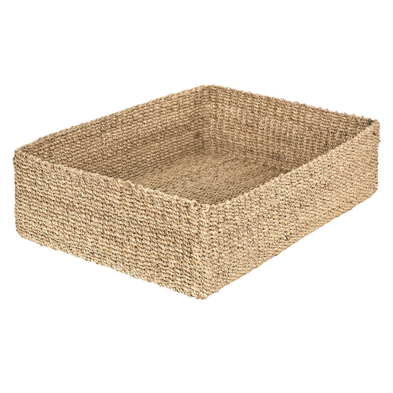 Abaca Rectangular Storage Basket, Medium, Natural-1