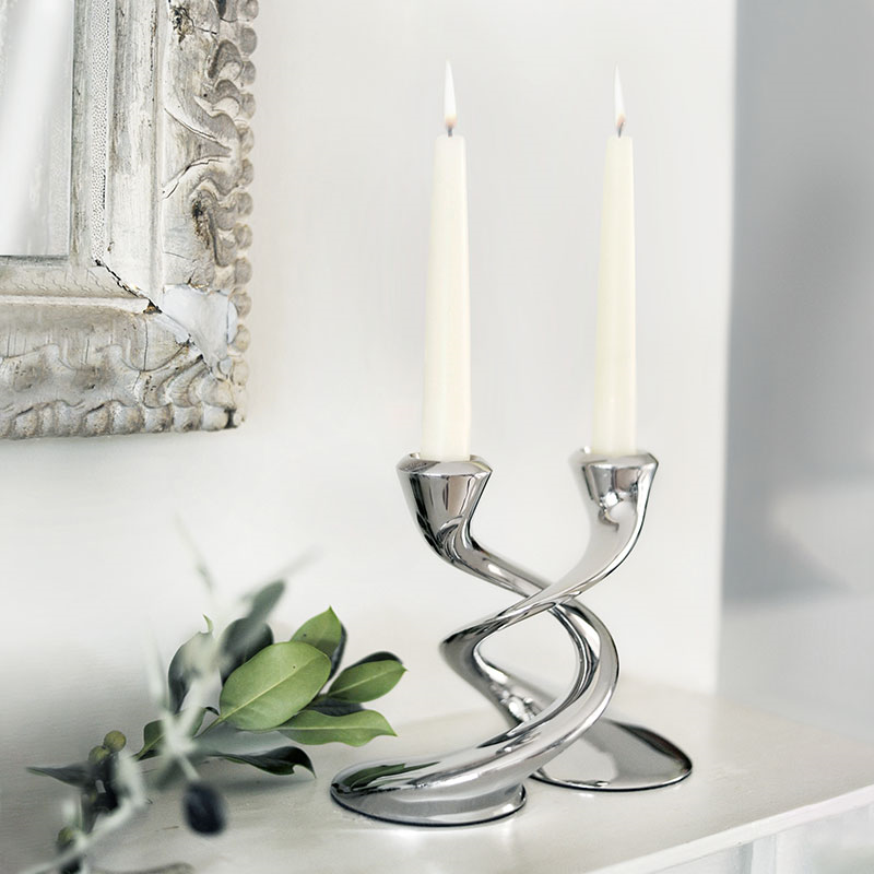 Windrush Candelabra, H19 x W26.5cm, Stainless Steel-1