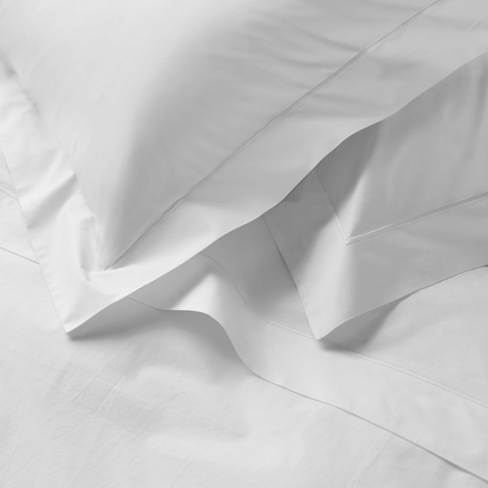 Savoy - 400 Thread Count Double flat sheet, W230 x L275cm, White-3