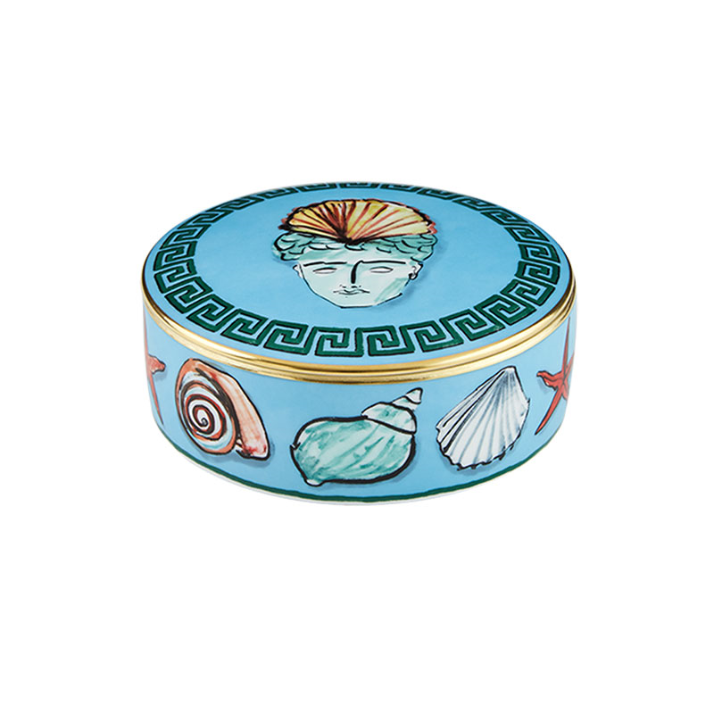 Il Viaggio Di Nettuno Round Box, D15cm, Sea Blue-0