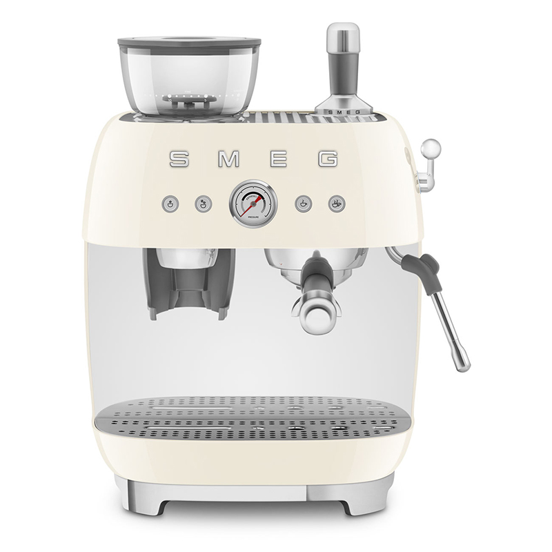 Espresso Coffee Machine with Grinder, Cream-0