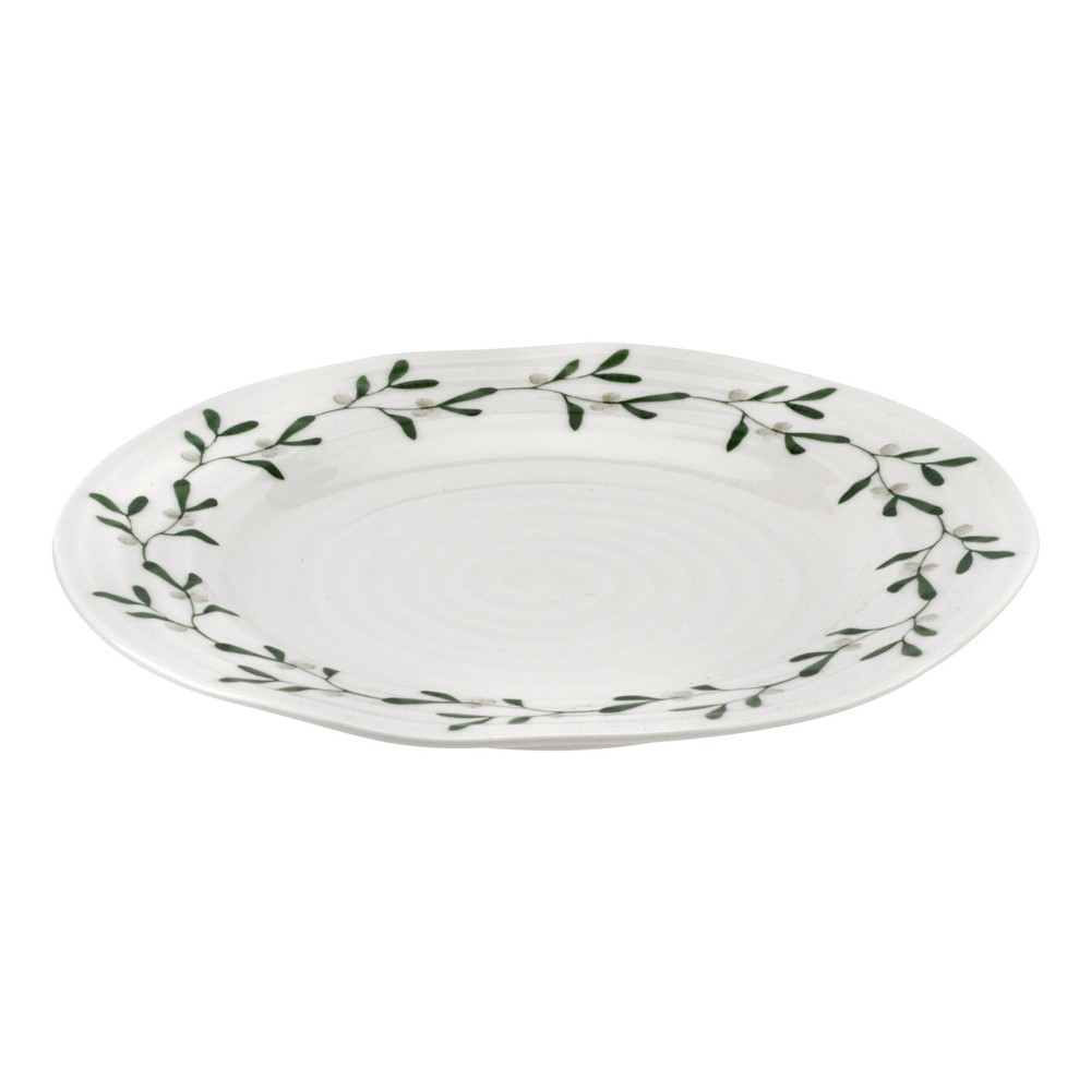 Mistletoe Set of 4 Side plates, Dia20cm, White/ Green-3