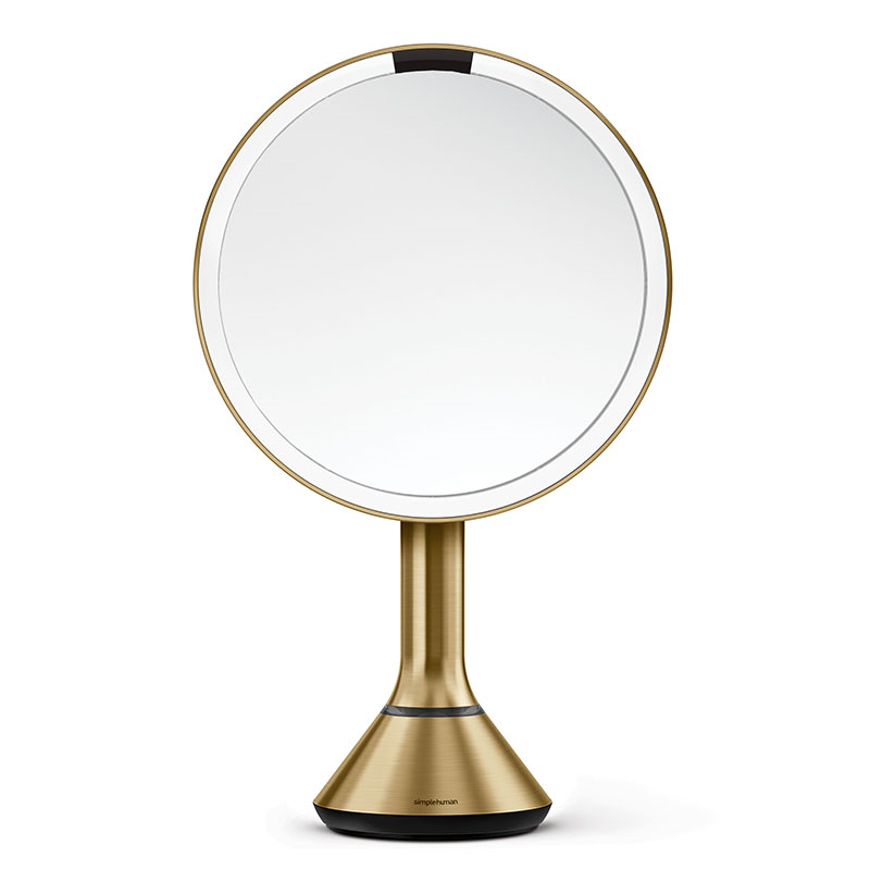 Sensor Mirror with Touch-Control Brightness, D20cm, Brass Stainless Steel-0