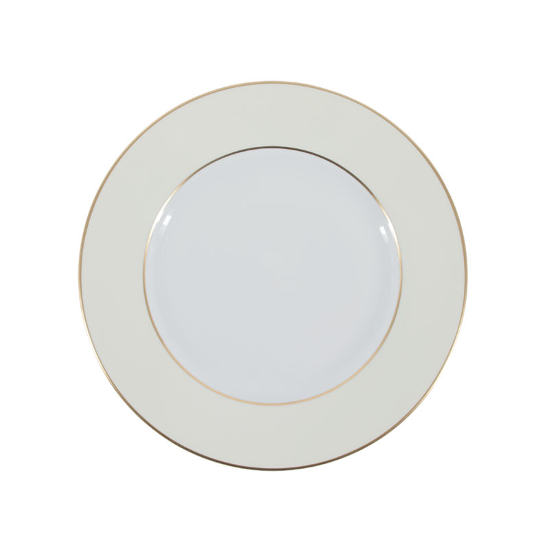 Sous Le Soleil Dessert Plate, D22.5cm, Matt Gold Classic Ivory-0