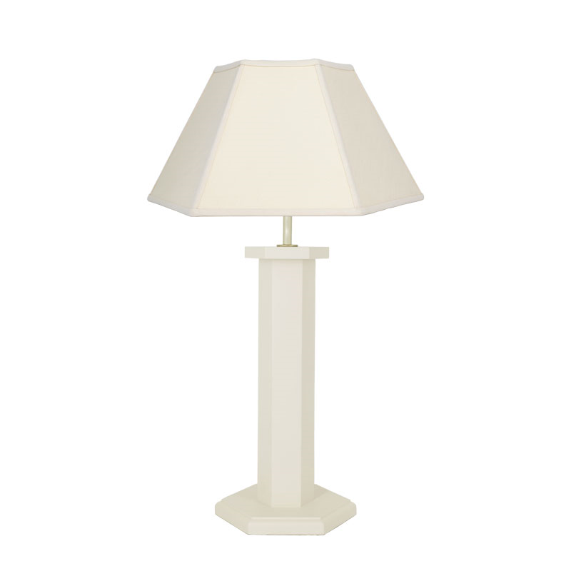 Hexagon Table Lamp Base, H47cm, Oyster White-1