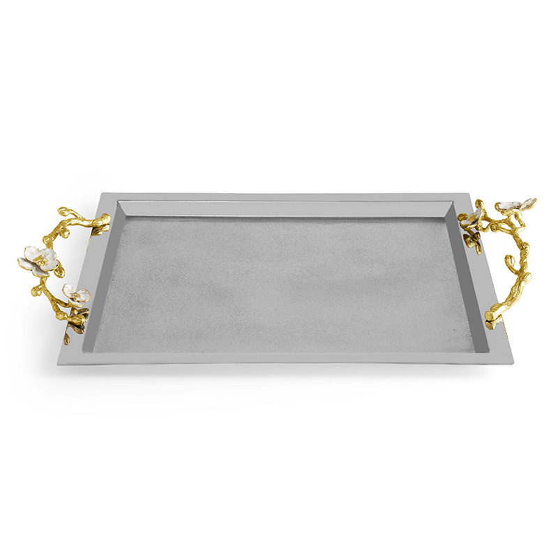 Orchid Tray, W29 x L48cm, Silver-0