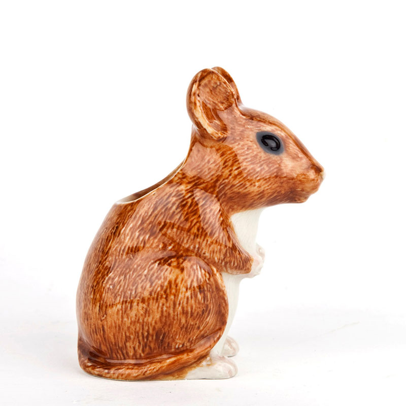 Wood Mouse Bud Vase, H8cm, Brown-2