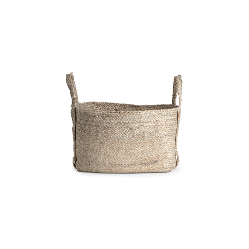 Arbroath Rectangular Jute Basket, H31cm, Natural-1