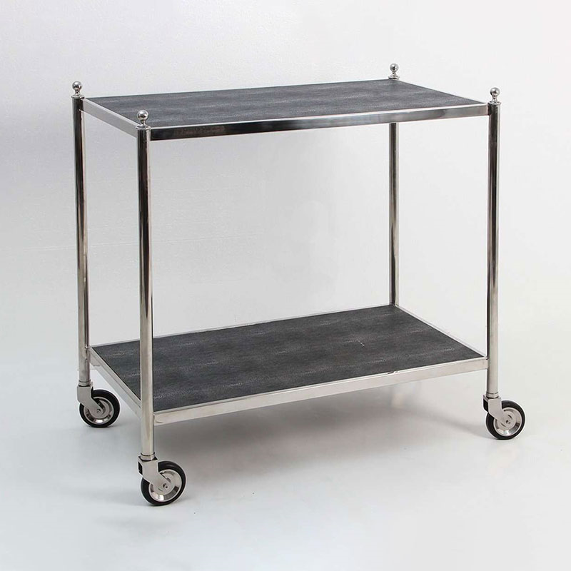 Cliveden Drinks Trolley, Charcoal Shagreen-4