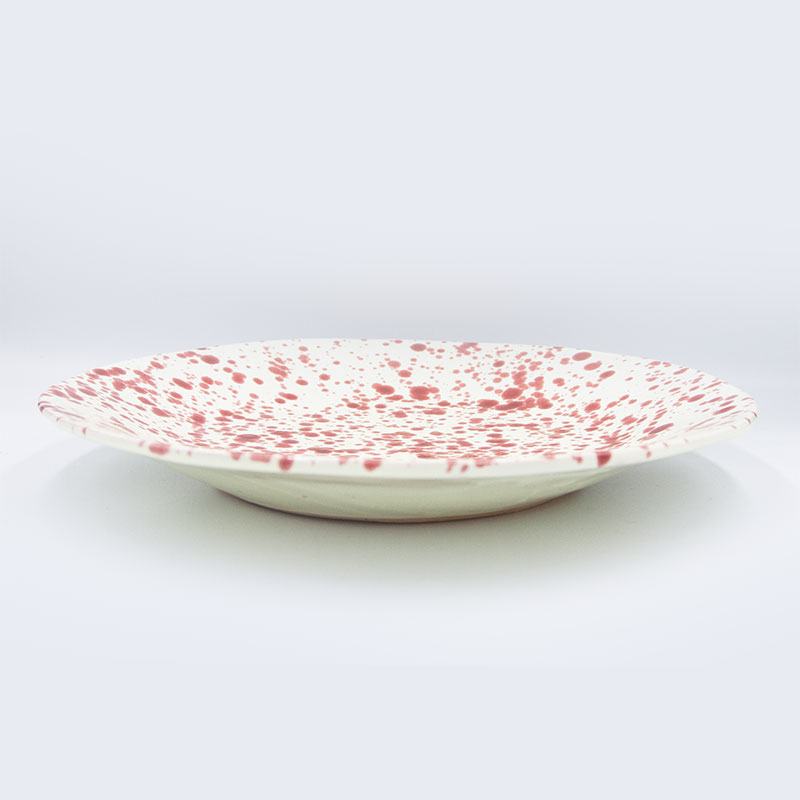 Splatter Shallow Serving Bowl, D29cm, Cranberry-0