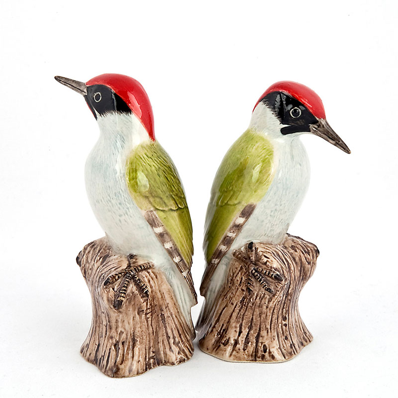 Woodpecker Salt & Pepper Shakers, H10cm, Green-1