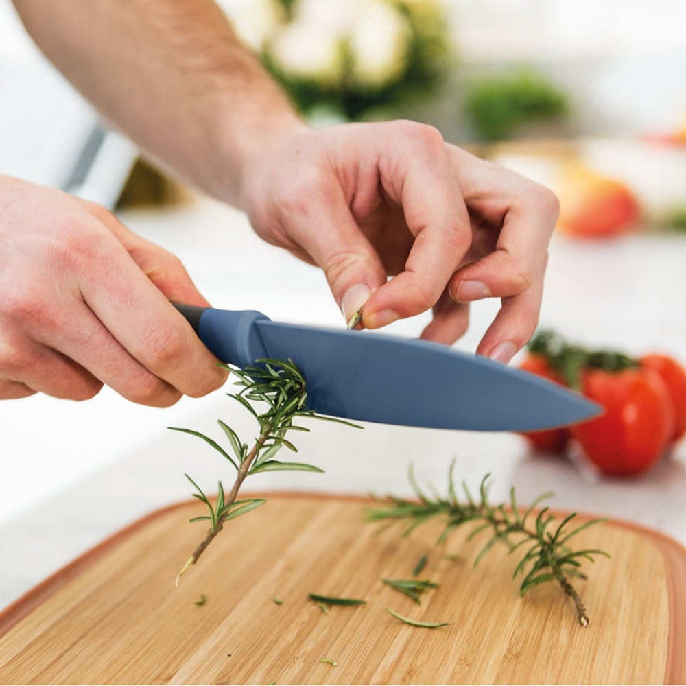 Leo, Chef's Knife with Herb Stripper, 14cm, Blue, Blue-0