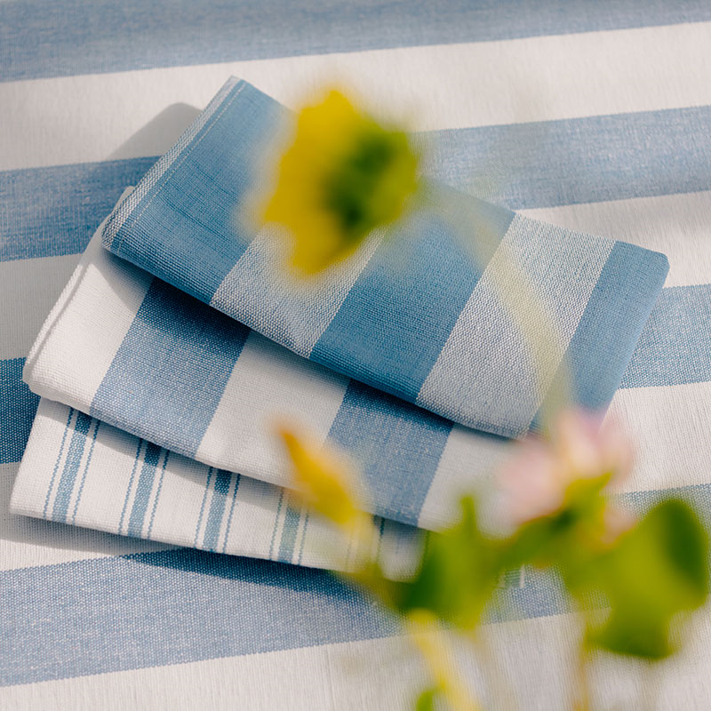 Stripe Set of 6 Napkins, W45 x L45cm, Cornflower Blue-0