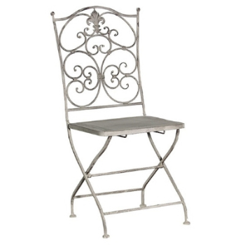 Folding Chair, Metal, Grey Wash-0