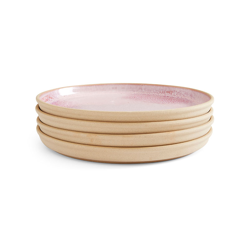 Minerals Set of 4 Side Plates, D21.5cm, Rose Quartz-1