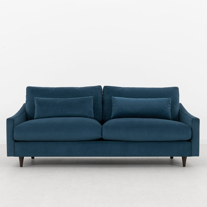 Model 07 Velvet 3 Seater Sofa, Teal-0