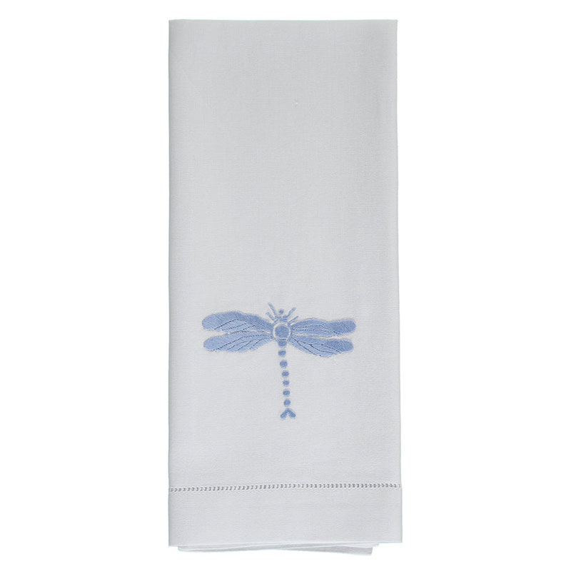 Dragonfly Hand Towel, 38 x 58cm, White/Blue-1