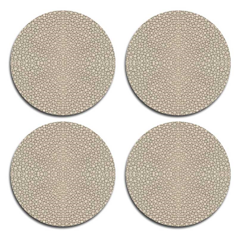 Shagreen Set of 4 Round Coasters, D10cm-1