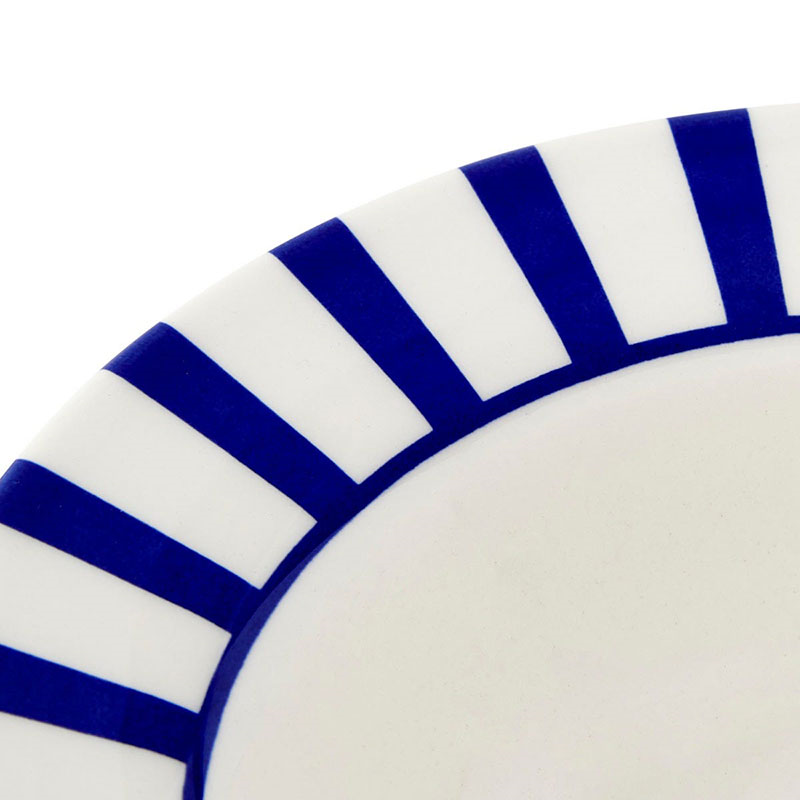 Stecatto Set of 4 Cereal Bowls, D19cm, White and Blue-5