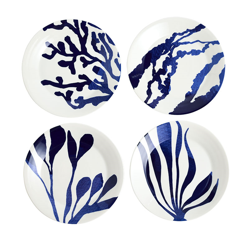 Pacific Set of 4 Side Plate, D24cm, Blue-0