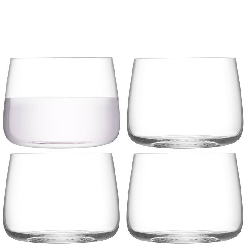 Metropolitan Set of 4 Stemless Glass, 360ml, Clear-1