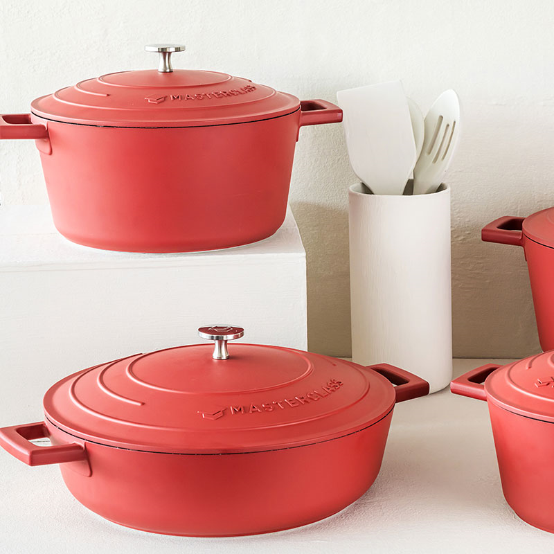 Shallow Casserole Dish, 4L, Red-2