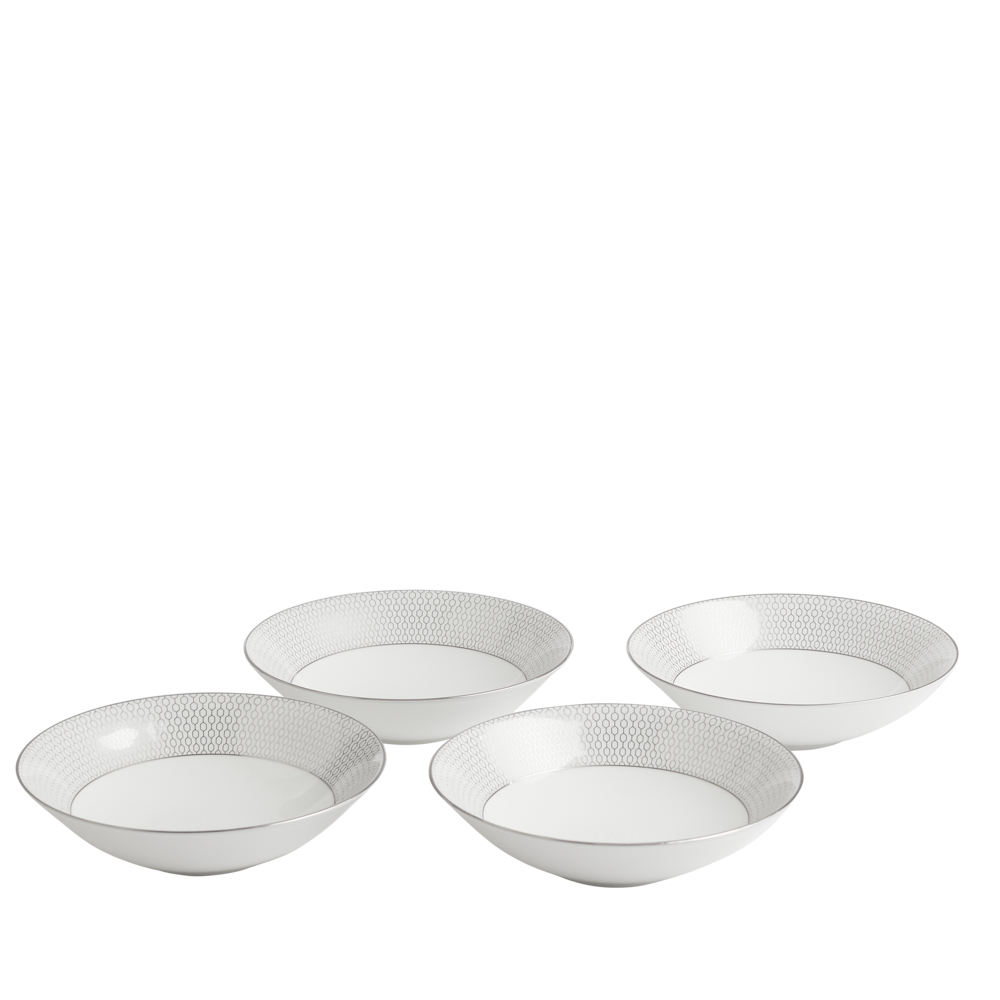 Gio Platinum 12 Piece Dinnerware Set, Platinum-1