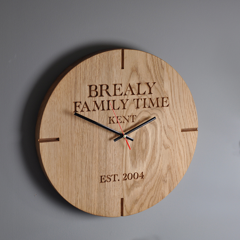 Personalised Oak Clock, Oak-0